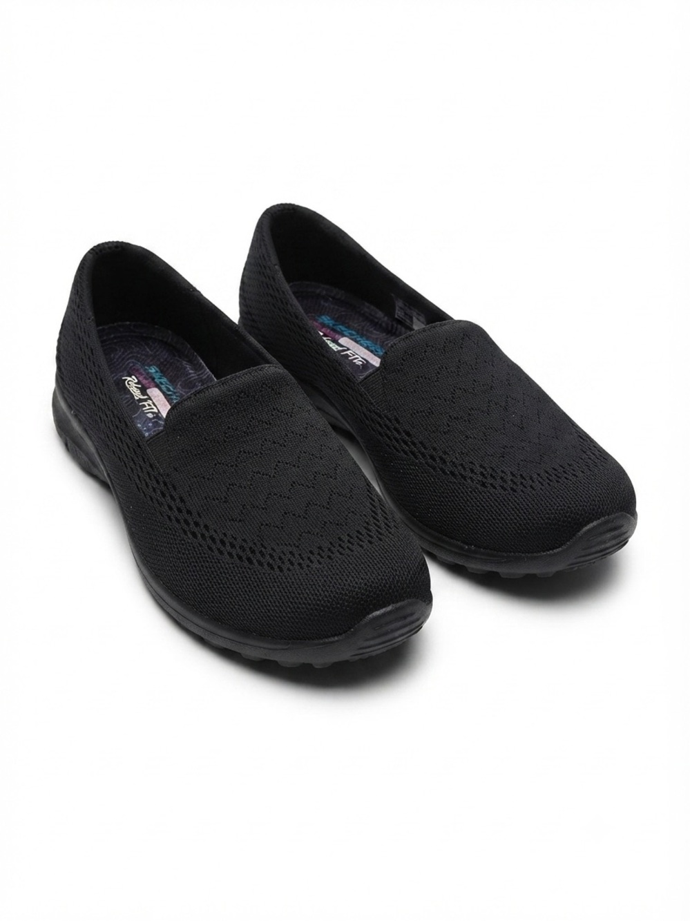 Skechers Women’s Reggae Willows Fest Loafer Knit Blk Vegan 8